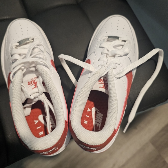 Nike Other - Nike Air Force 1 Low Top Sneakers - White & Red